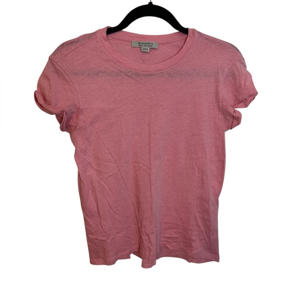 Allsaints Baby Pink Anna Cotton Tee - Picture 1 of 6